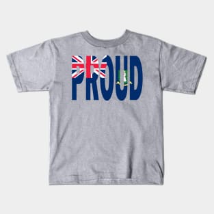 Tortola Flag Design in The Word Proud - BVI - Soca Mode Kids T-Shirt